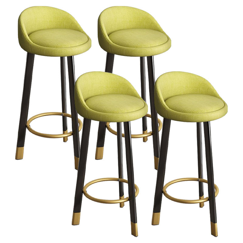 Glam Reception Upholstered Stool Matte Finish Round Footrest Stool Green Black 4 Piece Set Clearhalo 'Bar Furniture' 'Bar Stools' 'bar_stools' 'furn' 'furn_bar_stools' 'Furniture' 'furniture_bar_stools' 'Kitchen & Dining Furniture' 4807954