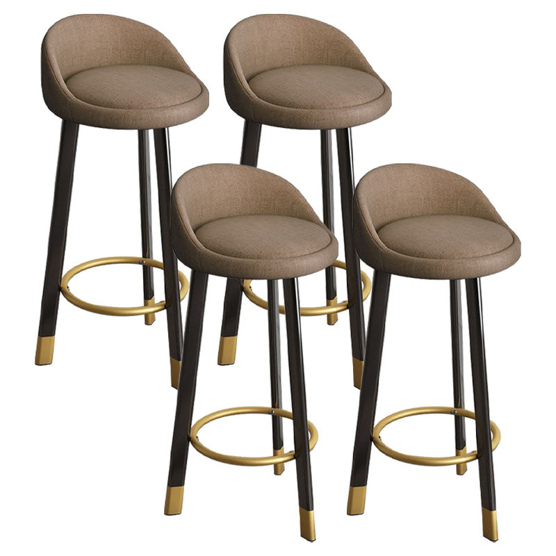 Glam Reception Upholstered Stool Matte Finish Round Footrest Stool Coffee Black 4 Piece Set Clearhalo 'Bar Furniture' 'Bar Stools' 'bar_stools' 'furn' 'furn_bar_stools' 'Furniture' 'furniture_bar_stools' 'Kitchen & Dining Furniture' 4807955