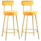 Scandinavian Round Armless Counter Stools Upholstered Bar Stools for Home Yellow 2 Piece Set Clearhalo 'Bar Furniture' 'Bar Stools' 'bar_stools' 'furn' 'furn_bar_stools' 'Furniture' 'furniture_bar_stools' 'Kitchen & Dining Furniture' 4807961