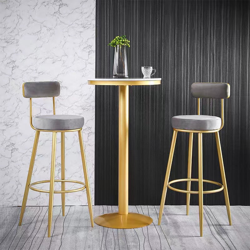 Scandinavian Round Armless Counter Stools Upholstered Bar Stools for Home Clearhalo 'Bar Furniture' 'Bar Stools' 'bar_stools' 'furn' 'furn_bar_stools' 'Furniture' 'furniture_bar_stools' 'Kitchen & Dining Furniture' 4807962