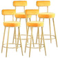 Scandinavian Round Armless Counter Stools Upholstered Bar Stools for Home Yellow 4 Piece Set Clearhalo 'Bar Furniture' 'Bar Stools' 'bar_stools' 'furn' 'furn_bar_stools' 'Furniture' 'furniture_bar_stools' 'Kitchen & Dining Furniture' 4807963