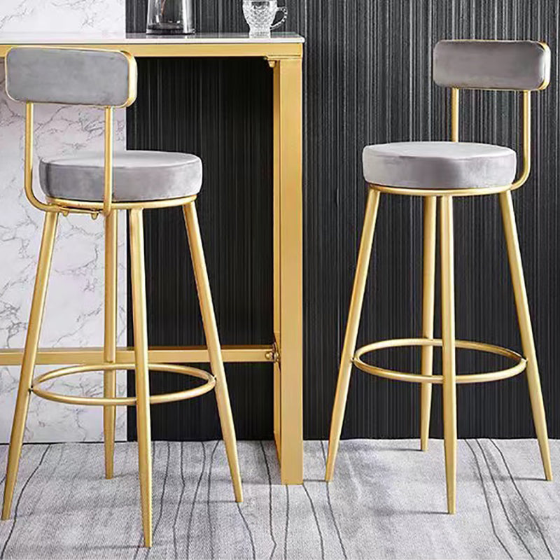 Scandinavian Round Armless Counter Stools Upholstered Bar Stools for Home Clearhalo 'Bar Furniture' 'Bar Stools' 'bar_stools' 'furn' 'furn_bar_stools' 'Furniture' 'furniture_bar_stools' 'Kitchen & Dining Furniture' 4807964