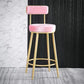 Scandinavian Round Armless Counter Stools Upholstered Bar Stools for Home Pink 1 Piece Clearhalo 'Bar Furniture' 'Bar Stools' 'bar_stools' 'furn' 'furn_bar_stools' 'Furniture' 'furniture_bar_stools' 'Kitchen & Dining Furniture' 4807965