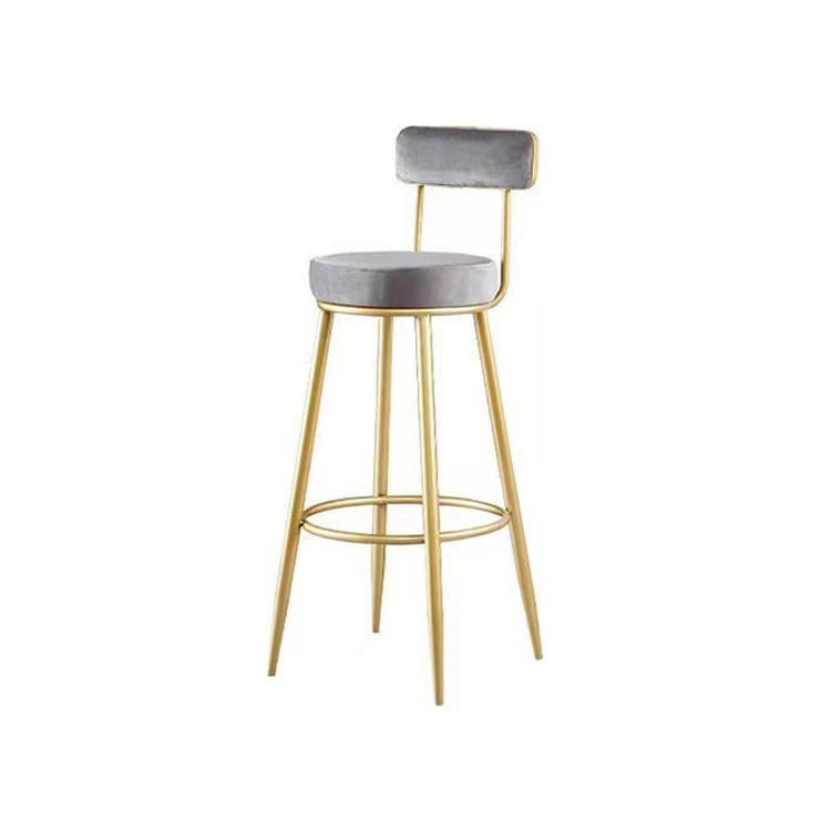 Scandinavian Round Armless Counter Stools Upholstered Bar Stools for Home Clearhalo 'Bar Furniture' 'Bar Stools' 'bar_stools' 'furn' 'furn_bar_stools' 'Furniture' 'furniture_bar_stools' 'Kitchen & Dining Furniture' 4807966