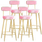 Scandinavian Round Armless Counter Stools Upholstered Bar Stools for Home Pink 4 Piece Set Clearhalo 'Bar Furniture' 'Bar Stools' 'bar_stools' 'furn' 'furn_bar_stools' 'Furniture' 'furniture_bar_stools' 'Kitchen & Dining Furniture' 4807969