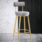 Scandinavian Round Armless Counter Stools Upholstered Bar Stools for Home Grey 1 Piece Clearhalo 'Bar Furniture' 'Bar Stools' 'bar_stools' 'furn' 'furn_bar_stools' 'Furniture' 'furniture_bar_stools' 'Kitchen & Dining Furniture' 4807970