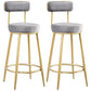 Scandinavian Round Armless Counter Stools Upholstered Bar Stools for Home Grey 2 Piece Set Clearhalo 'Bar Furniture' 'Bar Stools' 'bar_stools' 'furn' 'furn_bar_stools' 'Furniture' 'furniture_bar_stools' 'Kitchen & Dining Furniture' 4807973