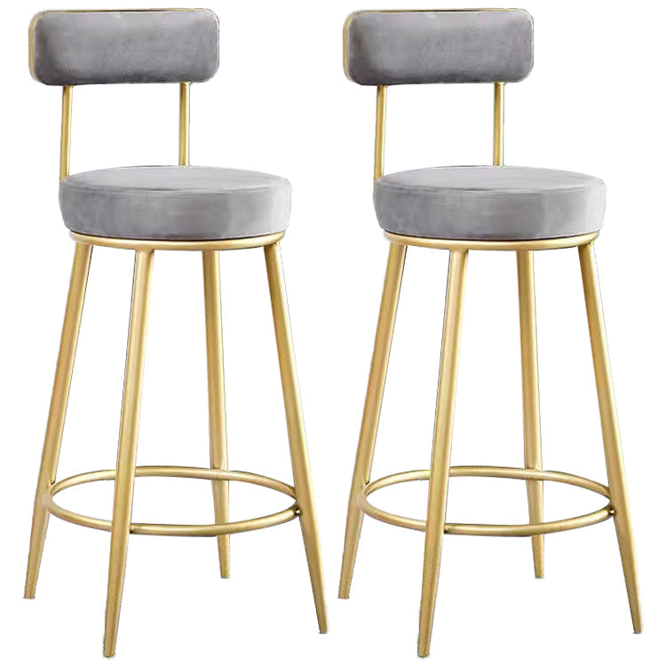 Scandinavian Round Armless Counter Stools Upholstered Bar Stools for Home Grey 2 Piece Set Clearhalo 'Bar Furniture' 'Bar Stools' 'bar_stools' 'furn' 'furn_bar_stools' 'Furniture' 'furniture_bar_stools' 'Kitchen & Dining Furniture' 4807973