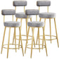 Scandinavian Round Armless Counter Stools Upholstered Bar Stools for Home Grey 4 Piece Set Clearhalo 'Bar Furniture' 'Bar Stools' 'bar_stools' 'furn' 'furn_bar_stools' 'Furniture' 'furniture_bar_stools' 'Kitchen & Dining Furniture' 4807975