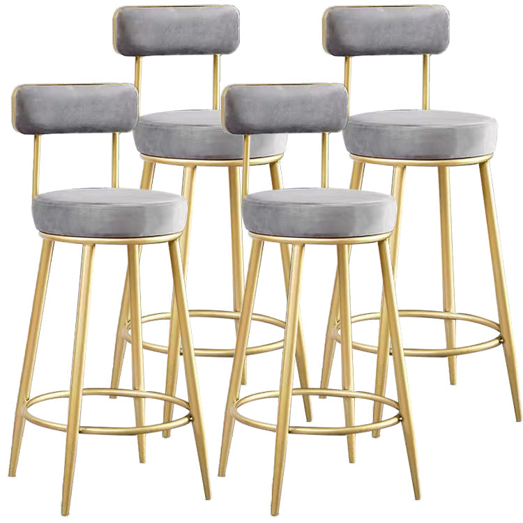 Scandinavian Round Armless Counter Stools Upholstered Bar Stools for Home Grey 4 Piece Set Clearhalo 'Bar Furniture' 'Bar Stools' 'bar_stools' 'furn' 'furn_bar_stools' 'Furniture' 'furniture_bar_stools' 'Kitchen & Dining Furniture' 4807975