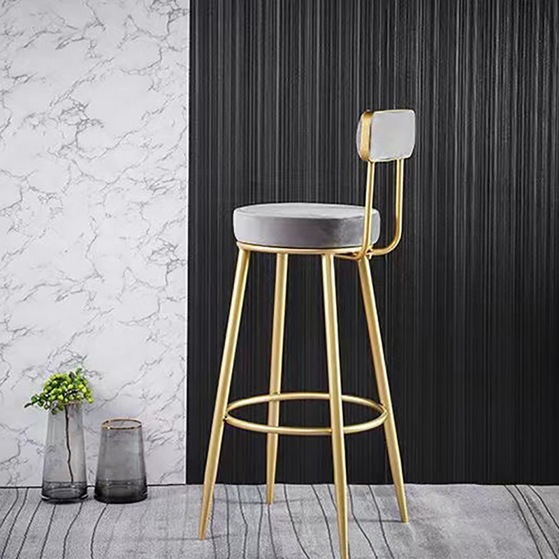 Scandinavian Round Armless Counter Stools Upholstered Bar Stools for Home Clearhalo 'Bar Furniture' 'Bar Stools' 'bar_stools' 'furn' 'furn_bar_stools' 'Furniture' 'furniture_bar_stools' 'Kitchen & Dining Furniture' 4807976
