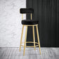 Scandinavian Round Armless Counter Stools Upholstered Bar Stools for Home Black 1 Piece Clearhalo 'Bar Furniture' 'Bar Stools' 'bar_stools' 'furn' 'furn_bar_stools' 'Furniture' 'furniture_bar_stools' 'Kitchen & Dining Furniture' 4807977