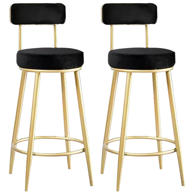 Scandinavian Round Armless Counter Stools Upholstered Bar Stools for Home Black 2 Piece Set Clearhalo 'Bar Furniture' 'Bar Stools' 'bar_stools' 'furn' 'furn_bar_stools' 'Furniture' 'furniture_bar_stools' 'Kitchen & Dining Furniture' 4807978