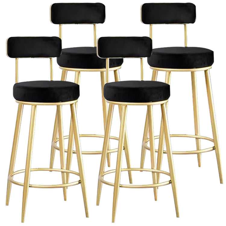 Scandinavian Round Armless Counter Stools Upholstered Bar Stools for Home Black 4 Piece Set Clearhalo 'Bar Furniture' 'Bar Stools' 'bar_stools' 'furn' 'furn_bar_stools' 'Furniture' 'furniture_bar_stools' 'Kitchen & Dining Furniture' 4807979