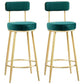 Scandinavian Round Armless Counter Stools Upholstered Bar Stools for Home Green 2 Piece Set Clearhalo 'Bar Furniture' 'Bar Stools' 'bar_stools' 'furn' 'furn_bar_stools' 'Furniture' 'furniture_bar_stools' 'Kitchen & Dining Furniture' 4807981