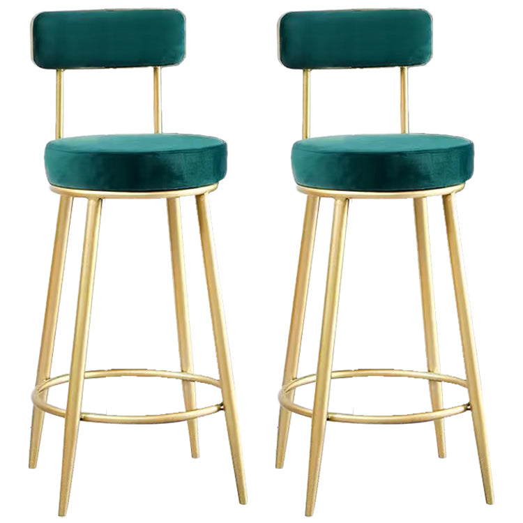 Scandinavian Round Armless Counter Stools Upholstered Bar Stools for Home Green 2 Piece Set Clearhalo 'Bar Furniture' 'Bar Stools' 'bar_stools' 'furn' 'furn_bar_stools' 'Furniture' 'furniture_bar_stools' 'Kitchen & Dining Furniture' 4807981