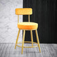 Scandinavian Round Armless Counter Stools Upholstered Bar Stools for Home Yellow 1 Piece Short Stool(18"H) Clearhalo 'Bar Furniture' 'Bar Stools' 'bar_stools' 'furn' 'furn_bar_stools' 'Furniture' 'furniture_bar_stools' 'Kitchen & Dining Furniture' 4807983