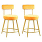 Scandinavian Round Armless Counter Stools Upholstered Bar Stools for Home Yellow 2 Piece Set Short Stool(18"H) Clearhalo 'Bar Furniture' 'Bar Stools' 'bar_stools' 'furn' 'furn_bar_stools' 'Furniture' 'furniture_bar_stools' 'Kitchen & Dining Furniture' 4807984