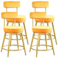 Scandinavian Round Armless Counter Stools Upholstered Bar Stools for Home Yellow 4 Piece Set Short Stool(18"H) Clearhalo 'Bar Furniture' 'Bar Stools' 'bar_stools' 'furn' 'furn_bar_stools' 'Furniture' 'furniture_bar_stools' 'Kitchen & Dining Furniture' 4807985