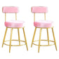 Scandinavian Round Armless Counter Stools Upholstered Bar Stools for Home Pink 2 Piece Set Short Stool(18"H) Clearhalo 'Bar Furniture' 'Bar Stools' 'bar_stools' 'furn' 'furn_bar_stools' 'Furniture' 'furniture_bar_stools' 'Kitchen & Dining Furniture' 4807987