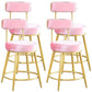 Scandinavian Round Armless Counter Stools Upholstered Bar Stools for Home Pink 4 Piece Set Short Stool(18"H) Clearhalo 'Bar Furniture' 'Bar Stools' 'bar_stools' 'furn' 'furn_bar_stools' 'Furniture' 'furniture_bar_stools' 'Kitchen & Dining Furniture' 4807988
