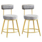 Scandinavian Round Armless Counter Stools Upholstered Bar Stools for Home Grey 2 Piece Set Short Stool(18"H) Clearhalo 'Bar Furniture' 'Bar Stools' 'bar_stools' 'furn' 'furn_bar_stools' 'Furniture' 'furniture_bar_stools' 'Kitchen & Dining Furniture' 4807990