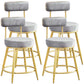 Scandinavian Round Armless Counter Stools Upholstered Bar Stools for Home Grey 4 Piece Set Short Stool(18"H) Clearhalo 'Bar Furniture' 'Bar Stools' 'bar_stools' 'furn' 'furn_bar_stools' 'Furniture' 'furniture_bar_stools' 'Kitchen & Dining Furniture' 4807991