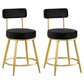 Scandinavian Round Armless Counter Stools Upholstered Bar Stools for Home Black 2 Piece Set Short Stool(18"H) Clearhalo 'Bar Furniture' 'Bar Stools' 'bar_stools' 'furn' 'furn_bar_stools' 'Furniture' 'furniture_bar_stools' 'Kitchen & Dining Furniture' 4807993