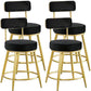 Scandinavian Round Armless Counter Stools Upholstered Bar Stools for Home Black 4 Piece Set Short Stool(18"H) Clearhalo 'Bar Furniture' 'Bar Stools' 'bar_stools' 'furn' 'furn_bar_stools' 'Furniture' 'furniture_bar_stools' 'Kitchen & Dining Furniture' 4807994