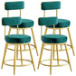 Scandinavian Round Armless Counter Stools Upholstered Bar Stools for Home Green 4 Piece Set Short Stool(18"H) Clearhalo 'Bar Furniture' 'Bar Stools' 'bar_stools' 'furn' 'furn_bar_stools' 'Furniture' 'furniture_bar_stools' 'Kitchen & Dining Furniture' 4807997