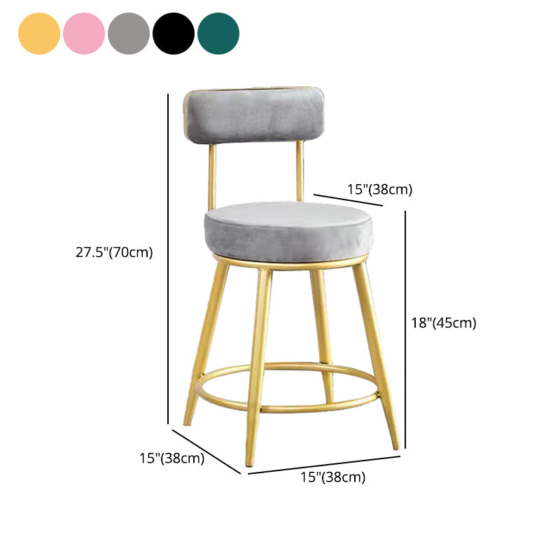 Scandinavian Round Armless Counter Stools Upholstered Bar Stools for Home Clearhalo 'Bar Furniture' 'Bar Stools' 'bar_stools' 'furn' 'furn_bar_stools' 'Furniture' 'furniture_bar_stools' 'Kitchen & Dining Furniture' 4807998