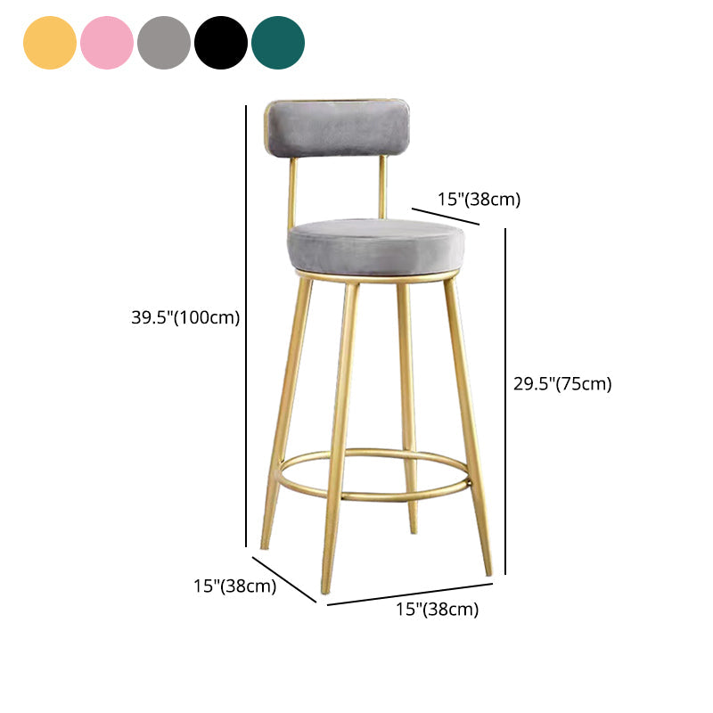 Scandinavian Round Armless Counter Stools Upholstered Bar Stools for Home Clearhalo 'Bar Furniture' 'Bar Stools' 'bar_stools' 'furn' 'furn_bar_stools' 'Furniture' 'furniture_bar_stools' 'Kitchen & Dining Furniture' 4808000