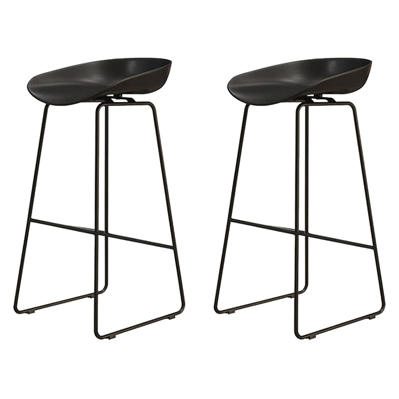 Modern Style Acrylic Counter Barstools for Home Bucket Low Back Stools Black 2 Piece Set Clearhalo 'Bar Furniture' 'Bar Stools' 'bar_stools' 'furn' 'furn_bar_stools' 'Furniture' 'furniture_bar_stools' 'Kitchen & Dining Furniture' 4808002