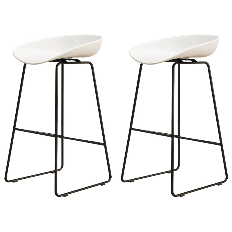 Modern Style Acrylic Counter Barstools for Home Bucket Low Back Stools White 2 Piece Set Clearhalo 'Bar Furniture' 'Bar Stools' 'bar_stools' 'furn' 'furn_bar_stools' 'Furniture' 'furniture_bar_stools' 'Kitchen & Dining Furniture' 4808008