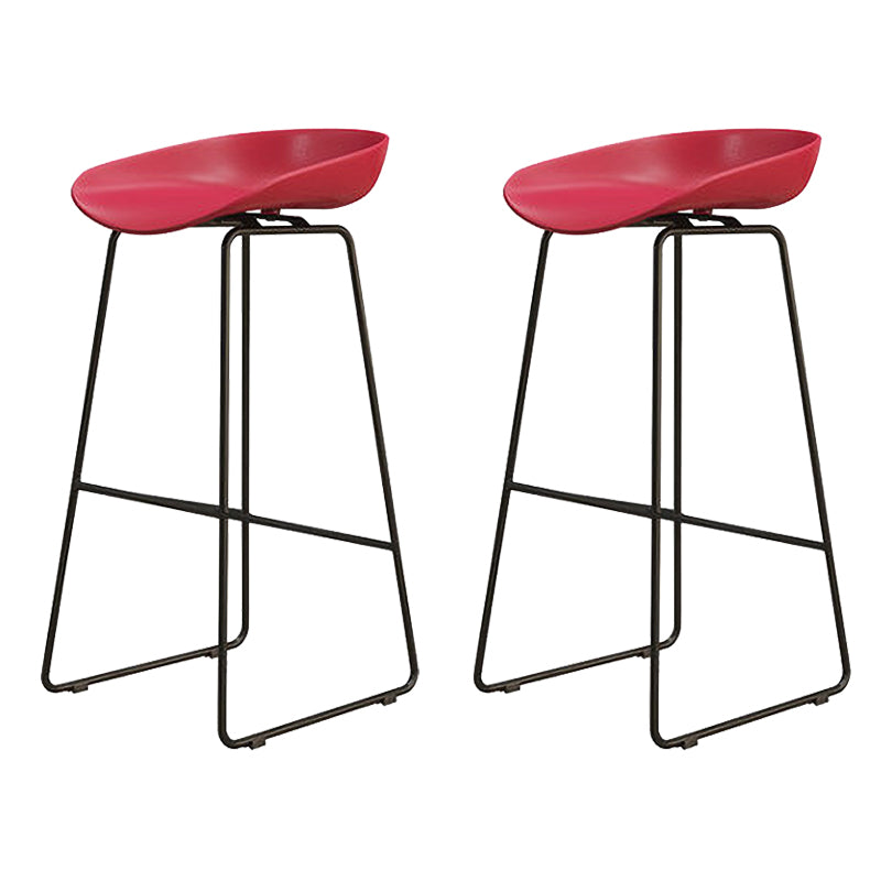 Modern Style Acrylic Counter Barstools for Home Bucket Low Back Stools Red 2 Piece Set Clearhalo 'Bar Furniture' 'Bar Stools' 'bar_stools' 'furn' 'furn_bar_stools' 'Furniture' 'furniture_bar_stools' 'Kitchen & Dining Furniture' 4808011