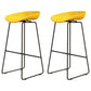 Modern Style Acrylic Counter Barstools for Home Bucket Low Back Stools Yellow 2 Piece Set Clearhalo 'Bar Furniture' 'Bar Stools' 'bar_stools' 'furn' 'furn_bar_stools' 'Furniture' 'furniture_bar_stools' 'Kitchen & Dining Furniture' 4808012