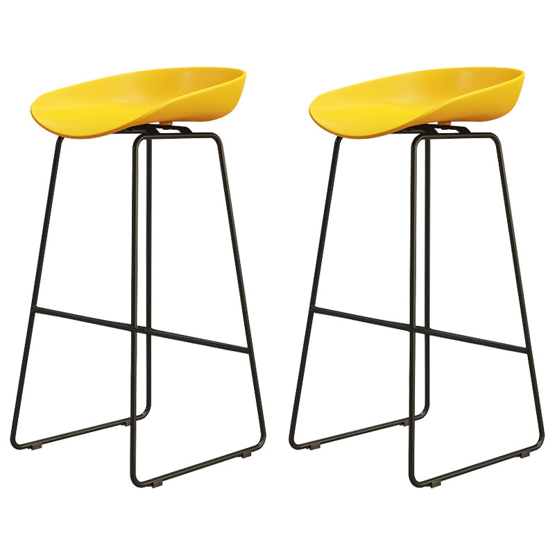Modern Style Acrylic Counter Barstools for Home Bucket Low Back Stools Yellow 2 Piece Set Clearhalo 'Bar Furniture' 'Bar Stools' 'bar_stools' 'furn' 'furn_bar_stools' 'Furniture' 'furniture_bar_stools' 'Kitchen & Dining Furniture' 4808012