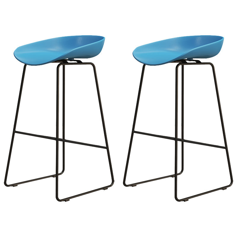 Modern Style Acrylic Counter Barstools for Home Bucket Low Back Stools Blue 2 Piece Set Clearhalo 'Bar Furniture' 'Bar Stools' 'bar_stools' 'furn' 'furn_bar_stools' 'Furniture' 'furniture_bar_stools' 'Kitchen & Dining Furniture' 4808013