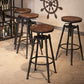 Industrial Footrest Adjustable Height Barstool Brown Pine Home Stool Clearhalo 'Bar Furniture' 'Bar Stools' 'bar_stools' 'furn' 'furn_bar_stools' 'Furniture' 'furniture_bar_stools' 'Kitchen & Dining Furniture' 4808068