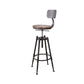 Industrial Footrest Adjustable Height Barstool Brown Pine Home Stool Clearhalo 'Bar Furniture' 'Bar Stools' 'bar_stools' 'furn' 'furn_bar_stools' 'Furniture' 'furniture_bar_stools' 'Kitchen & Dining Furniture' 4808073