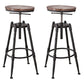 Industrial Footrest Adjustable Height Barstool Brown Pine Home Stool Wood Backless 2 Piece Set Clearhalo 'Bar Furniture' 'Bar Stools' 'bar_stools' 'furn' 'furn_bar_stools' 'Furniture' 'furniture_bar_stools' 'Kitchen & Dining Furniture' 4808074