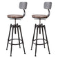 Industrial Footrest Adjustable Height Barstool Brown Pine Home Stool Wood With Back 2 Piece Set Clearhalo 'Bar Furniture' 'Bar Stools' 'bar_stools' 'furn' 'furn_bar_stools' 'Furniture' 'furniture_bar_stools' 'Kitchen & Dining Furniture' 4808084