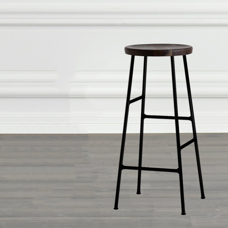 Modern Footrest Backless Barstool Matte Finish Oak Wood Coffee Shop Stool Clearhalo 'Bar Furniture' 'Bar Stools' 'bar_stools' 'furn' 'furn_bar_stools' 'Furniture' 'furniture_bar_stools' 'Kitchen & Dining Furniture' 4808090