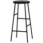 Modern Footrest Backless Barstool Matte Finish Oak Wood Coffee Shop Stool Black Black 1 Piece Clearhalo 'Bar Furniture' 'Bar Stools' 'bar_stools' 'furn' 'furn_bar_stools' 'Furniture' 'furniture_bar_stools' 'Kitchen & Dining Furniture' 4808091
