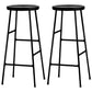 Modern Footrest Backless Barstool Matte Finish Oak Wood Coffee Shop Stool Black Black 2 Piece Set Clearhalo 'Bar Furniture' 'Bar Stools' 'bar_stools' 'furn' 'furn_bar_stools' 'Furniture' 'furniture_bar_stools' 'Kitchen & Dining Furniture' 4808093