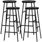 Modern Footrest Backless Barstool Matte Finish Oak Wood Coffee Shop Stool Black Black 4 Piece Set Clearhalo 'Bar Furniture' 'Bar Stools' 'bar_stools' 'furn' 'furn_bar_stools' 'Furniture' 'furniture_bar_stools' 'Kitchen & Dining Furniture' 4808095