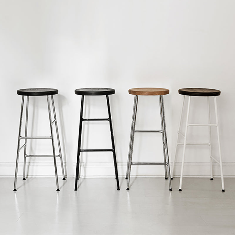 Modern Footrest Backless Barstool Matte Finish Oak Wood Coffee Shop Stool Clearhalo 'Bar Furniture' 'Bar Stools' 'bar_stools' 'furn' 'furn_bar_stools' 'Furniture' 'furniture_bar_stools' 'Kitchen & Dining Furniture' 4808096