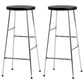 Modern Footrest Backless Barstool Matte Finish Oak Wood Coffee Shop Stool Black Silver 2 Piece Set Clearhalo 'Bar Furniture' 'Bar Stools' 'bar_stools' 'furn' 'furn_bar_stools' 'Furniture' 'furniture_bar_stools' 'Kitchen & Dining Furniture' 4808098