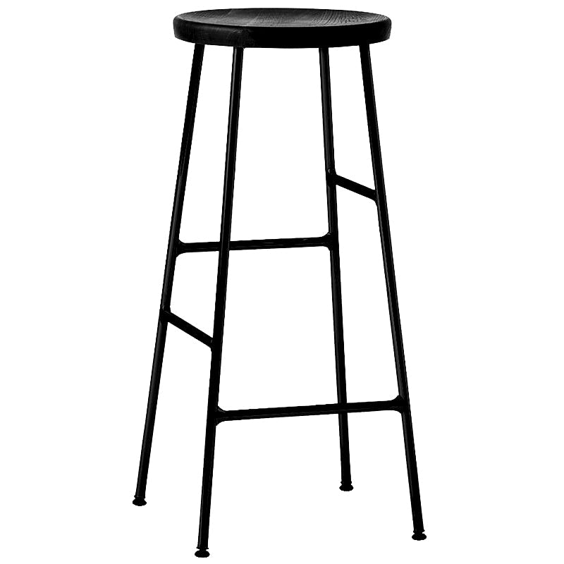 Modern Footrest Backless Barstool Matte Finish Oak Wood Coffee Shop Stool Clearhalo 'Bar Furniture' 'Bar Stools' 'bar_stools' 'furn' 'furn_bar_stools' 'Furniture' 'furniture_bar_stools' 'Kitchen & Dining Furniture' 4808099