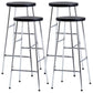 Modern Footrest Backless Barstool Matte Finish Oak Wood Coffee Shop Stool Black Silver 4 Piece Set Clearhalo 'Bar Furniture' 'Bar Stools' 'bar_stools' 'furn' 'furn_bar_stools' 'Furniture' 'furniture_bar_stools' 'Kitchen & Dining Furniture' 4808100